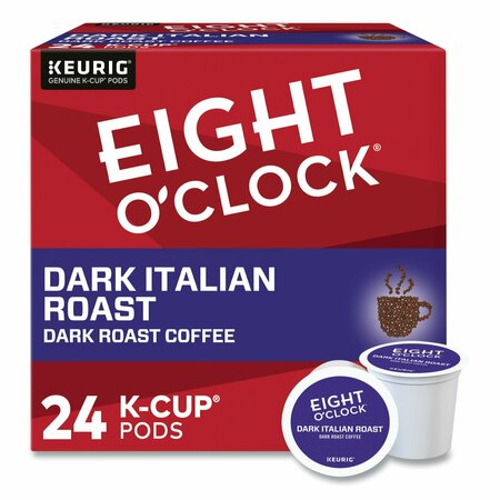 EIGHT OCLOCK Dark Italian Roast Coffee K-Cups, PK24 PK 6408